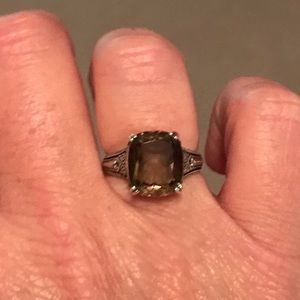 Cushion Cut Smokey Quartz Ring